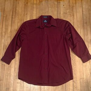 Stafford Men's Deep Red/Maroon Dress Shirt Button up